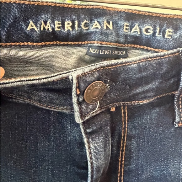 American Eagle Outfitters Dark Blue Flare Jeans - Picture 3 of 6